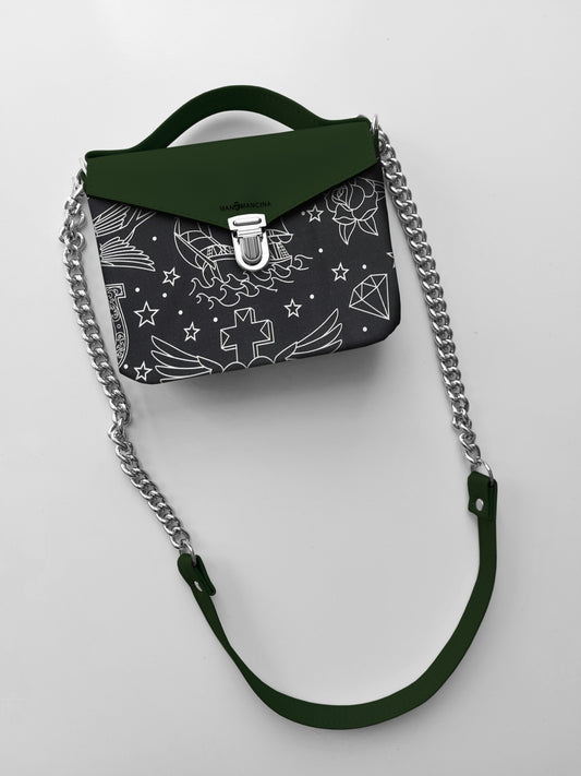 BORSETTA verde/tattoo black