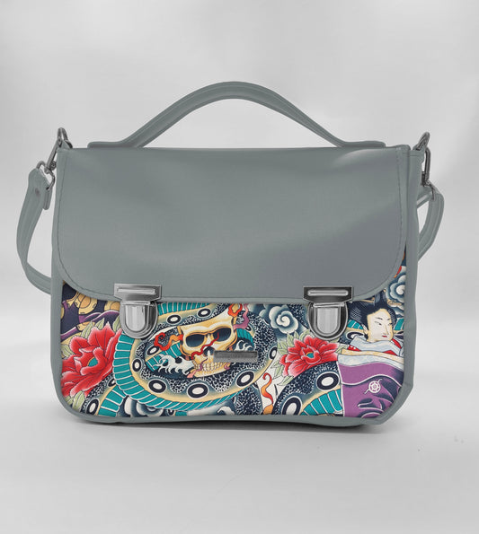 "DOTTY" VEGAN maxi SIMILPELLE grigio/japan multicolor