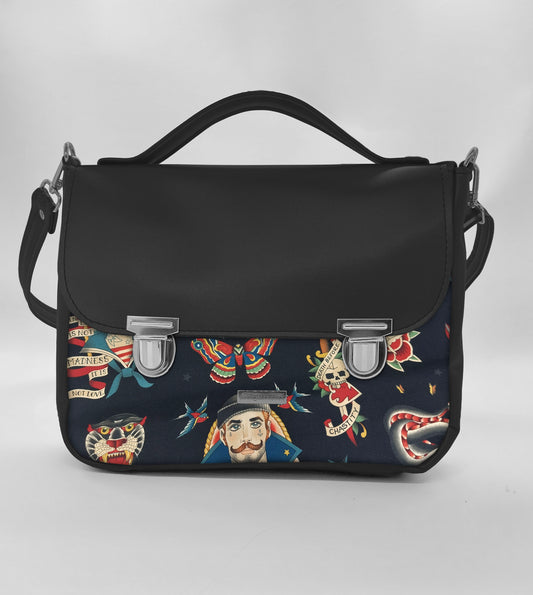 "DOTTY" VEGAN maxi SIMILPELLE nero/Sailor