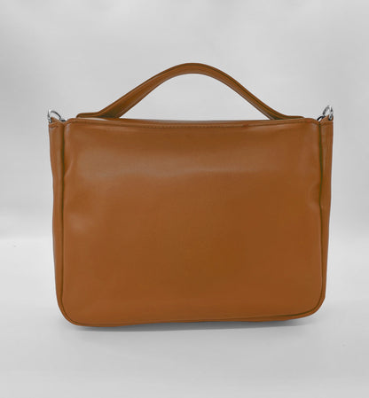 "DOTTY" VEGAN midi SIMILPELLE cuoio