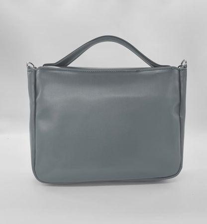"DOTTY" VEGAN midi SIMILPELLE grigio
