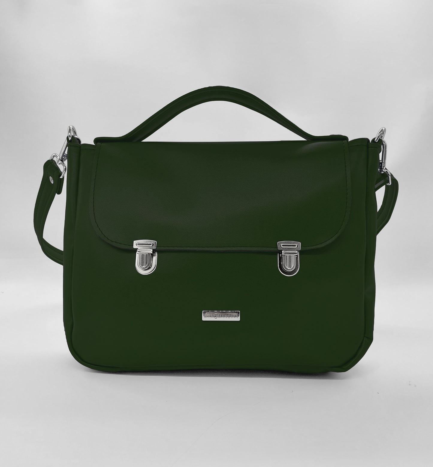 "DOTTY" VEGAN midi SIMILPELLE verde