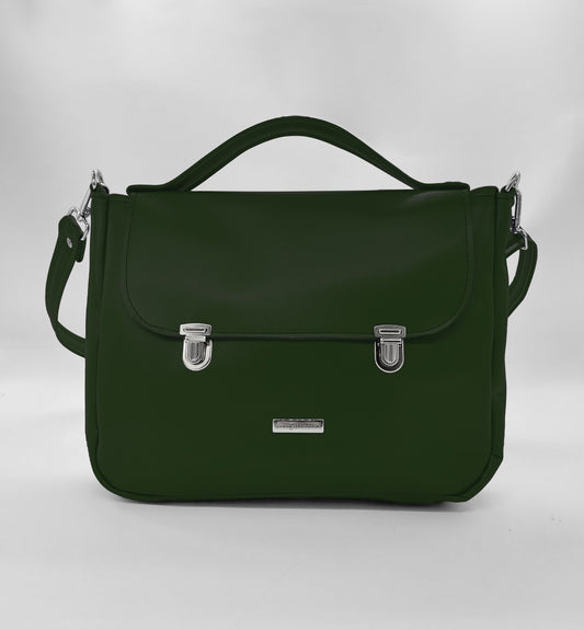"DOTTY" VEGAN midi SIMILPELLE verde