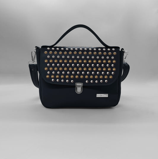"DOTTY" VEGAN mini SIMILPELLE nero borchie