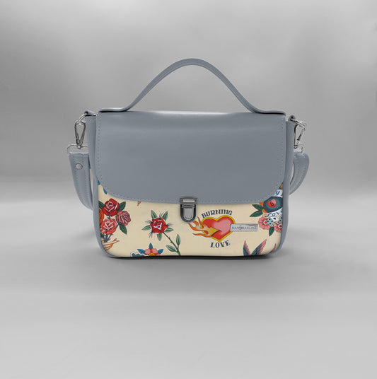 "DOTTY" VEGAN mini SIMILPELLE grigio / new love beige