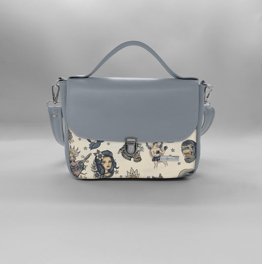"DOTTY" VEGAN mini SIMILPELLE grigio / tattoo beige