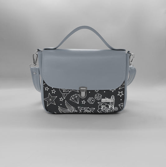 "DOTTY" VEGAN mini SIMILPELLE grigio / tattoo black