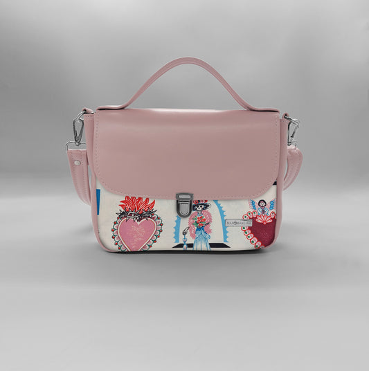 "DOTTY" VEGAN mini SIMILPELLE rosa antico / ex voto beige