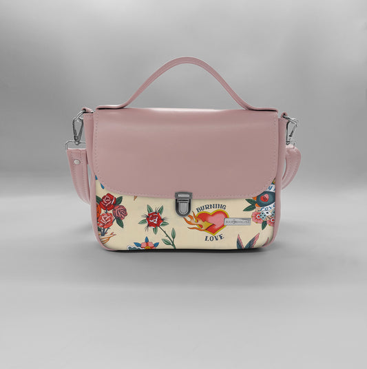 "DOTTY" VEGAN mini SIMILPELLE rosa antico / new love beige