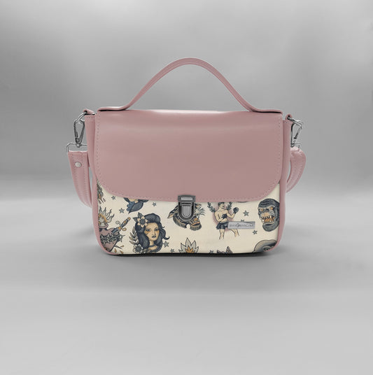 "DOTTY" VEGAN mini SIMILPELLE rosa antico / tattoo beige