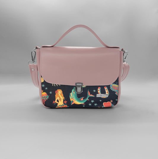 "DOTTY" VEGAN mini SIMILPELLE rosa antico / tattoo one