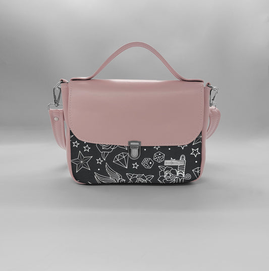 "DOTTY" VEGAN mini SIMILPELLE rosa antico / tattoo black