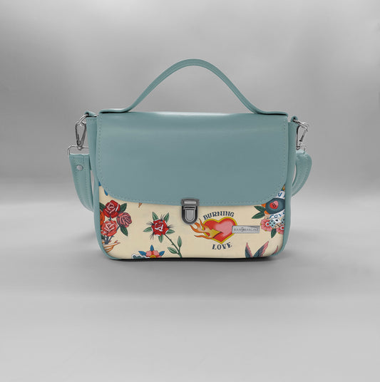 "DOTTY" VEGAN mini SIMILPELLE verde pastello /new love beige