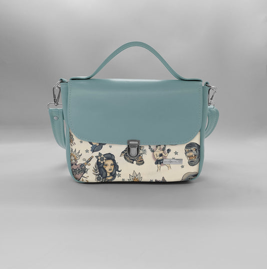 "DOTTY" VEGAN mini SIMILPELLE verde pastello/tattoo beige