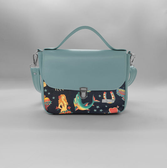 "DOTTY" VEGAN mini SIMILPELLE verde pastello/tattoo one