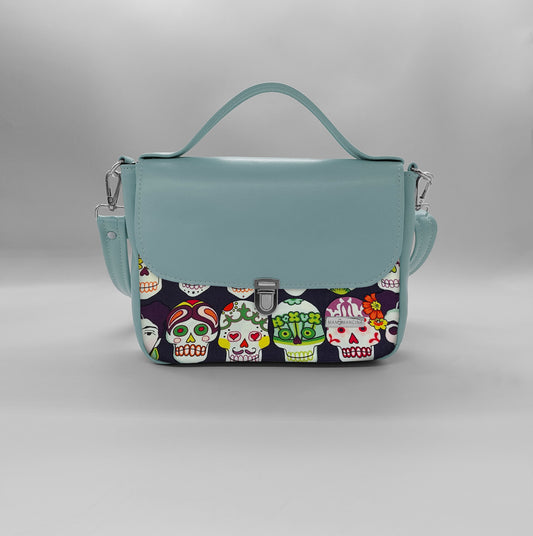 "DOTTY" VEGAN mini SIMILPELLE verde pastello/teschi Frida