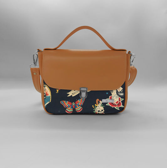 "DOTTY" VEGAN mini SIMILPELLE cuoio/ Sailor