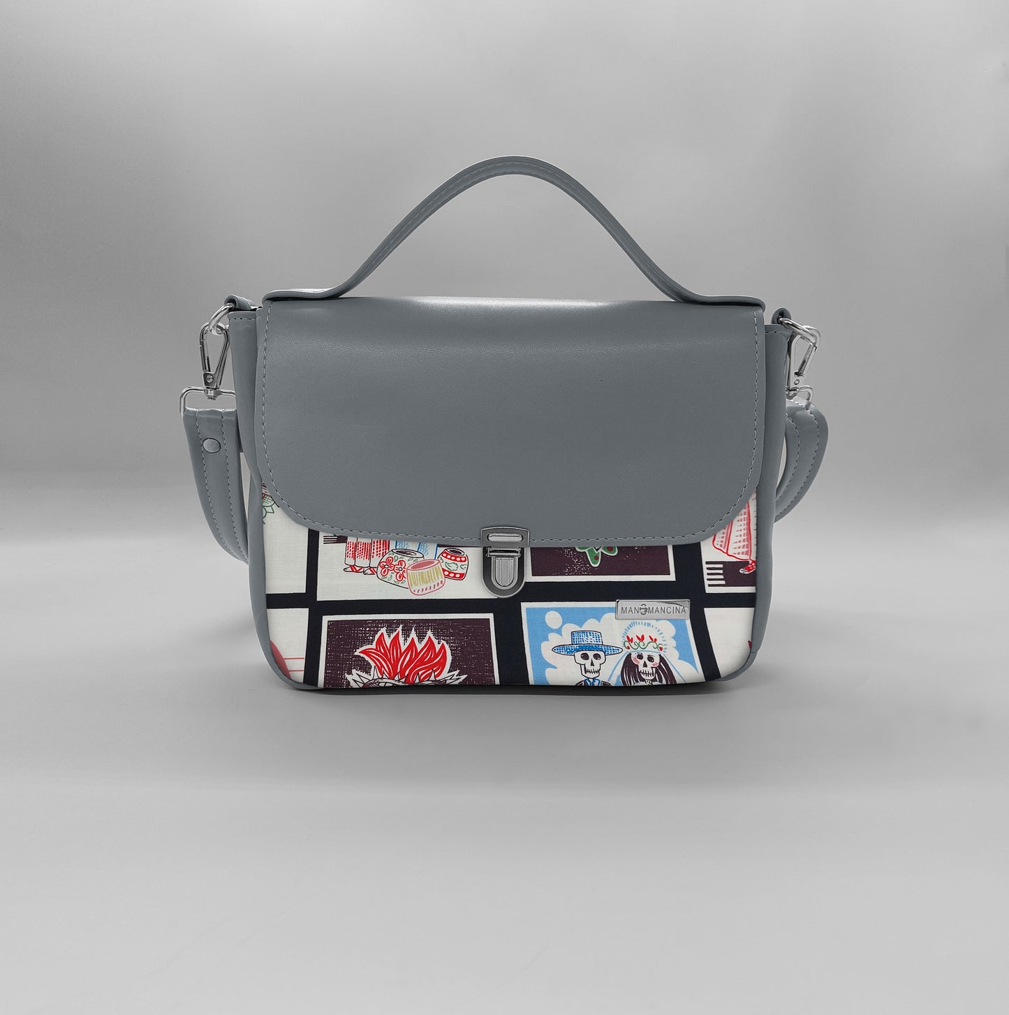 "DOTTY" VEGAN mini SIMILPELLE grigio/ TUTTE LE FANTASIE
