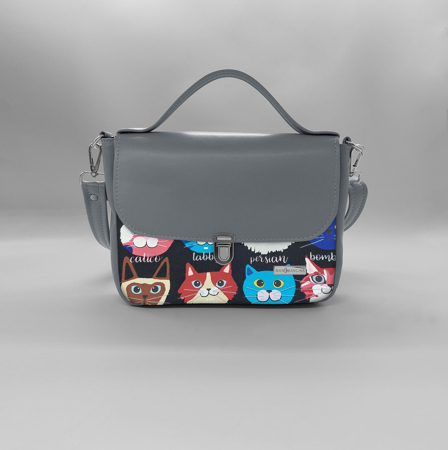 "DOTTY" VEGAN mini SIMILPELLE grigio/ TUTTE LE FANTASIE