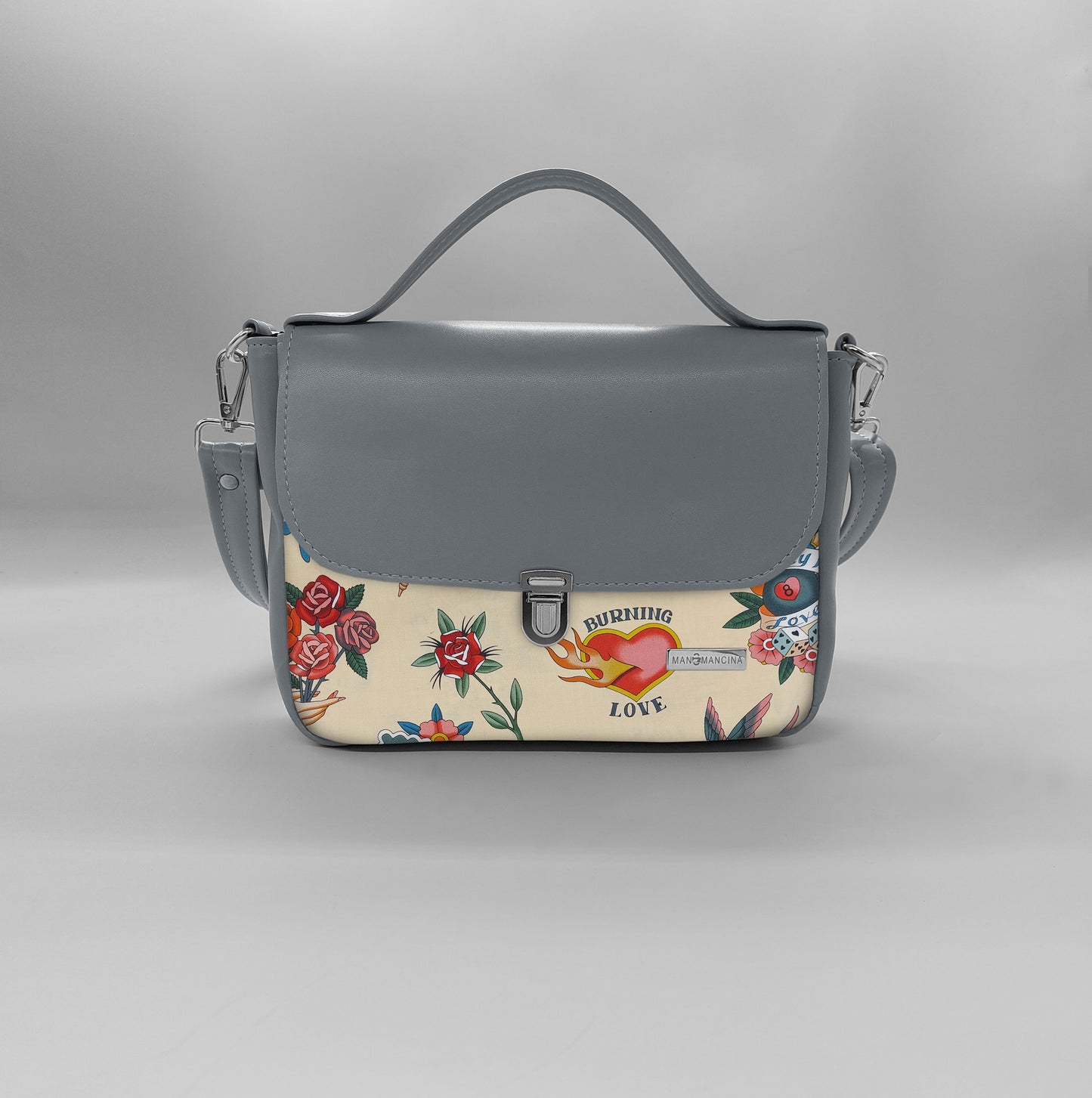 "DOTTY" VEGAN mini SIMILPELLE grigio/ TUTTE LE FANTASIE