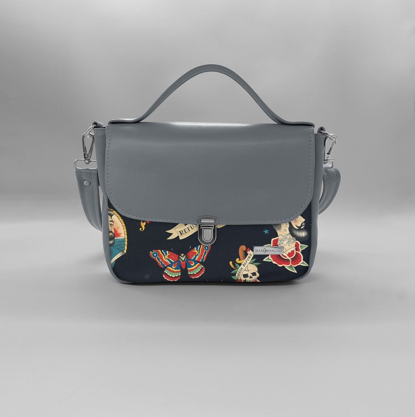 "DOTTY" VEGAN mini SIMILPELLE grigio/ TUTTE LE FANTASIE