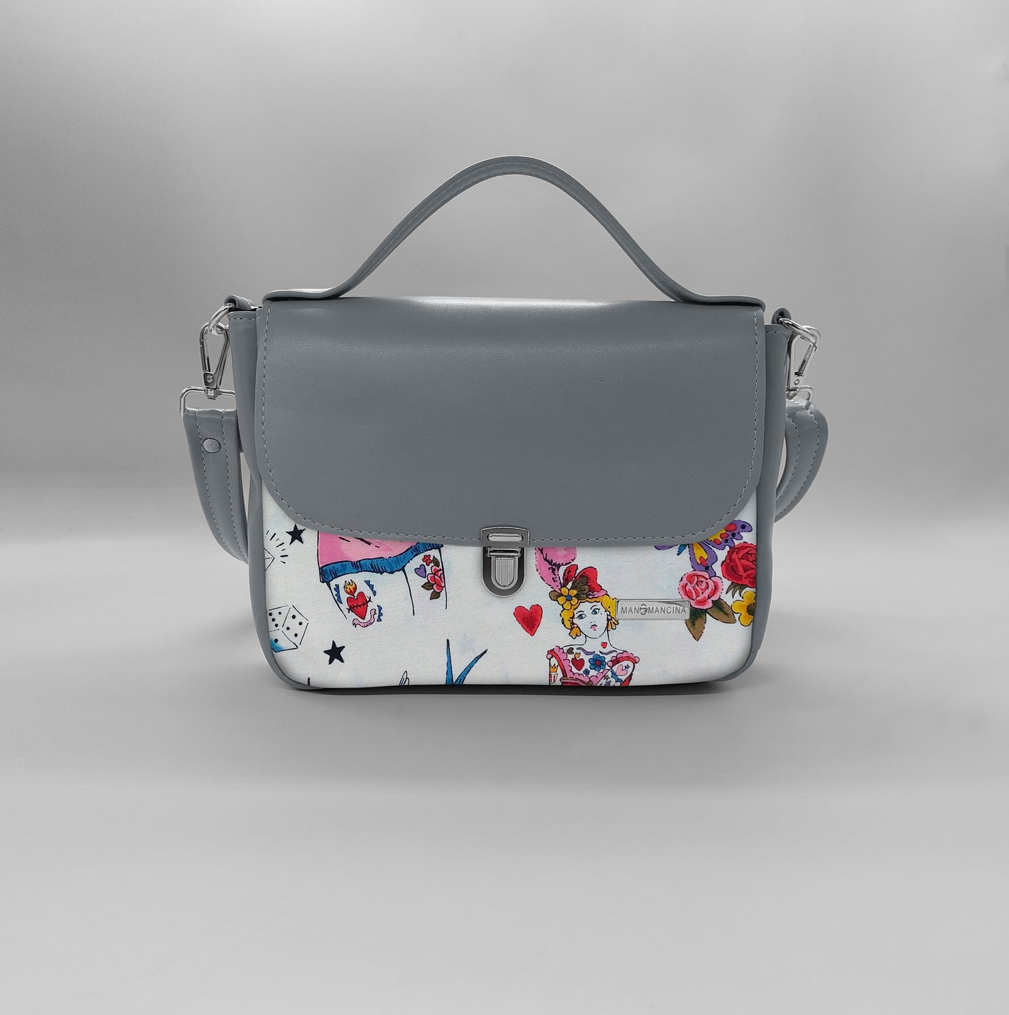 "DOTTY" VEGAN mini SIMILPELLE grigio/ TUTTE LE FANTASIE