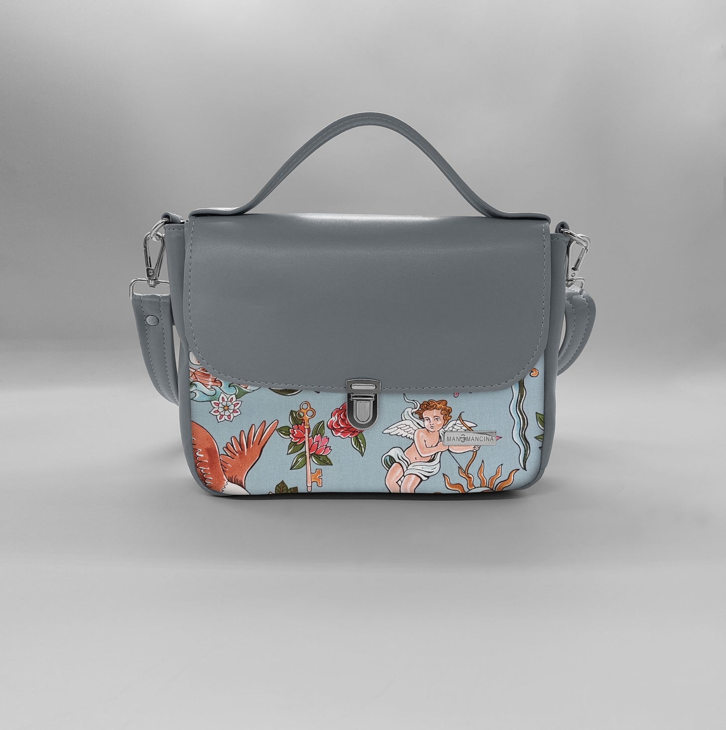 "DOTTY" VEGAN mini SIMILPELLE grigio/ TUTTE LE FANTASIE