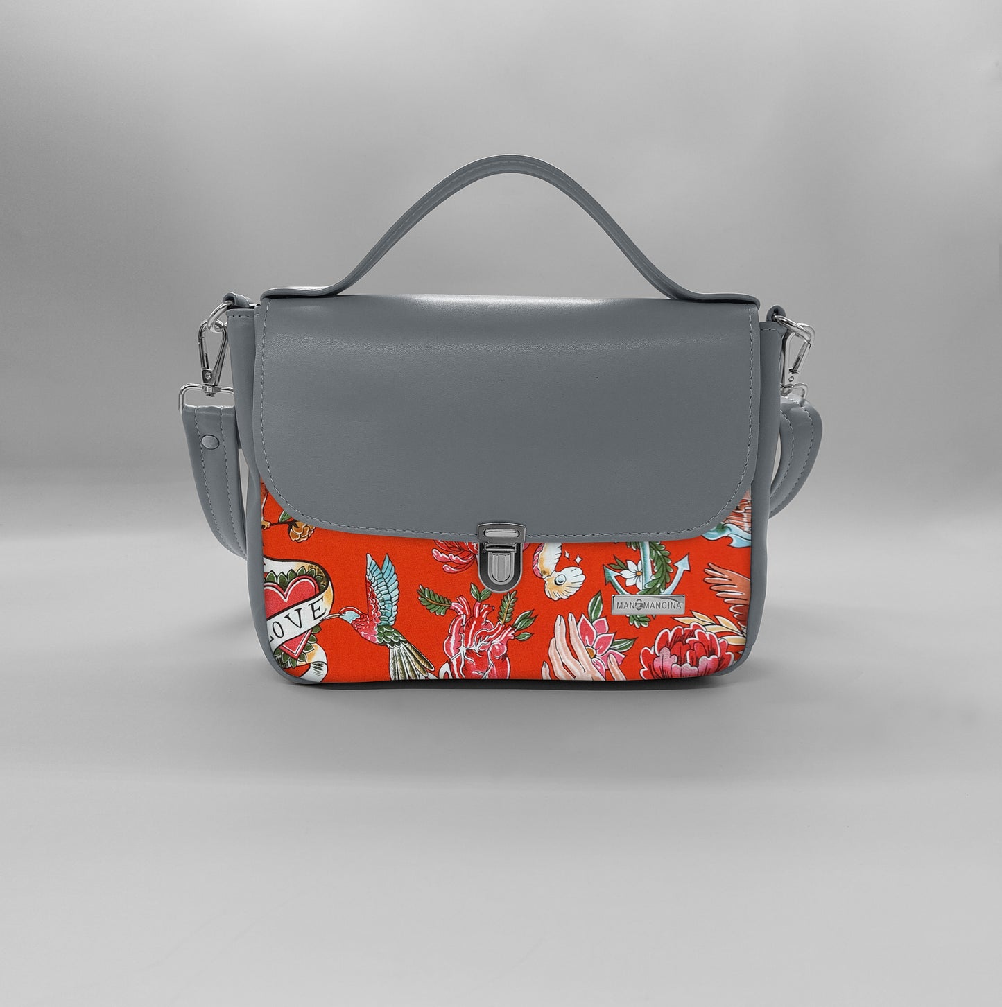 "DOTTY" VEGAN mini SIMILPELLE grigio/ TUTTE LE FANTASIE