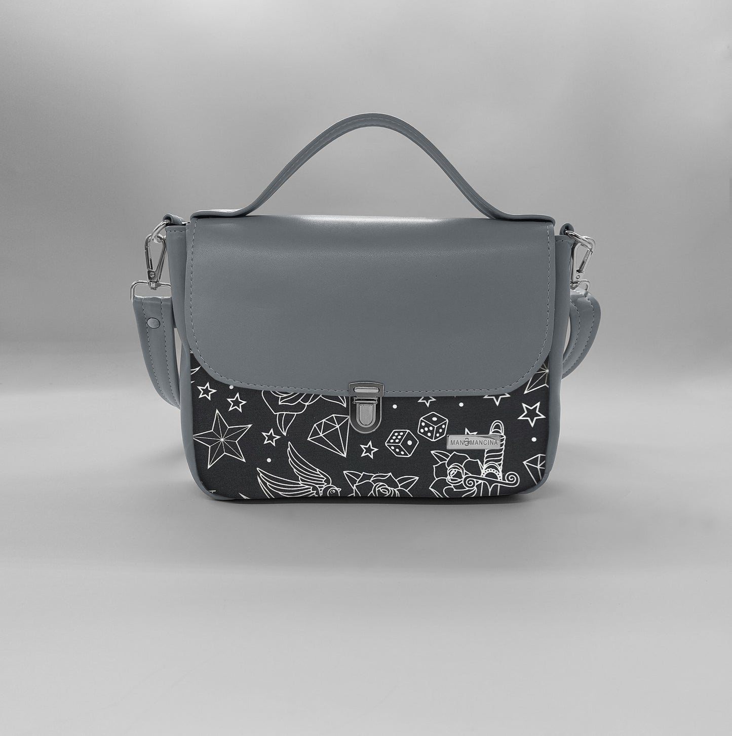 "DOTTY" VEGAN mini SIMILPELLE grigio/ TUTTE LE FANTASIE