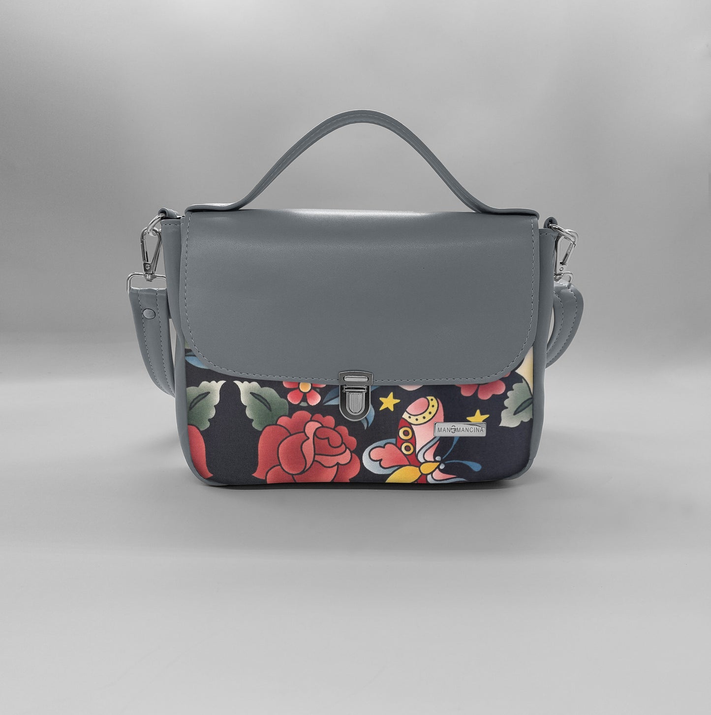 "DOTTY" VEGAN mini SIMILPELLE grigio/ TUTTE LE FANTASIE