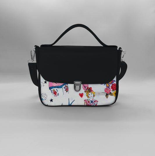 "DOTTY" VEGAN mini SIMILPELLE nera/ bambole tattoo