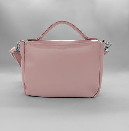 "DOTTY" VEGAN mini SIMILPELLE rosa cipria borchie