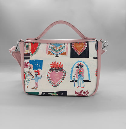 "DOTTY" VEGAN mini SIMILPELLE rosa antico / ex voto beige