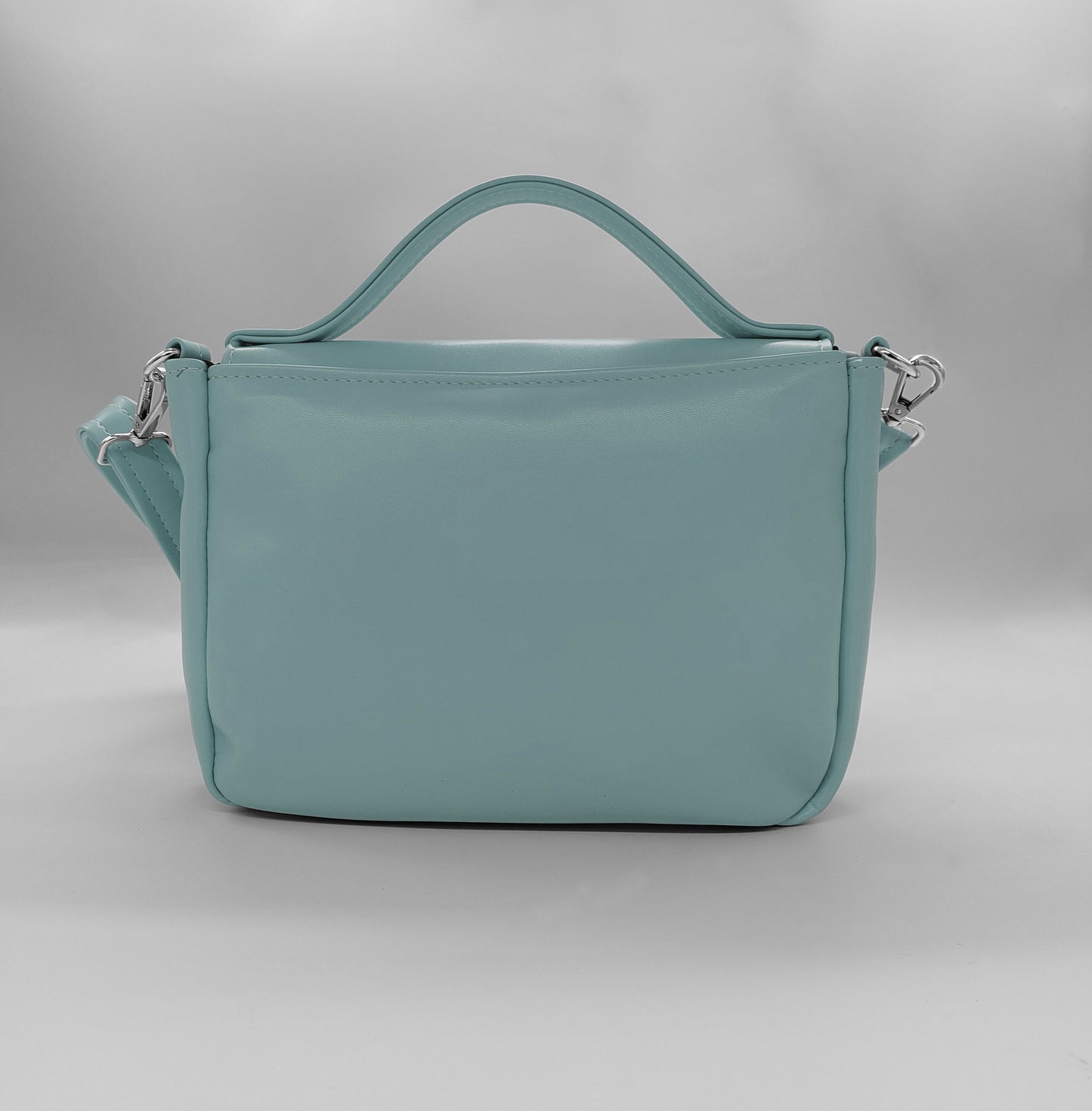 "DOTTY" VEGAN mini SIMILPELLE verde pastello borchie