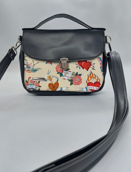 "DOTTY" VEGAN mini SIMILPELLE nera NEW LOVE BEIGE