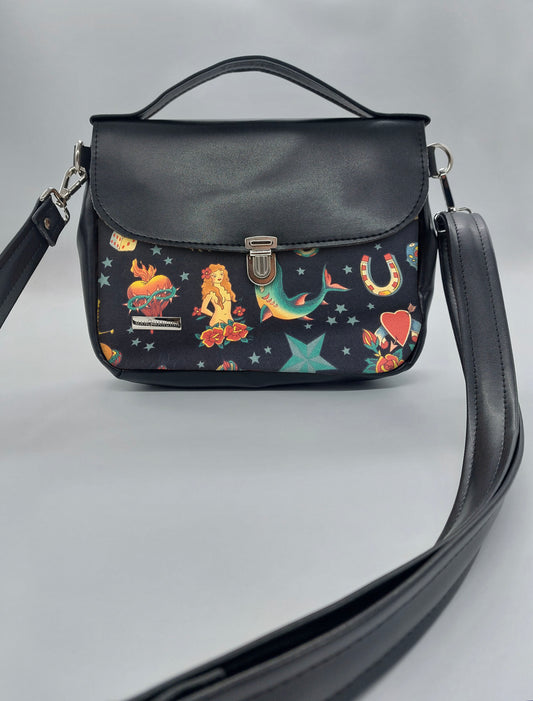 "DOTTY" VEGAN mini SIMILPELLE nera TATTOO ONE