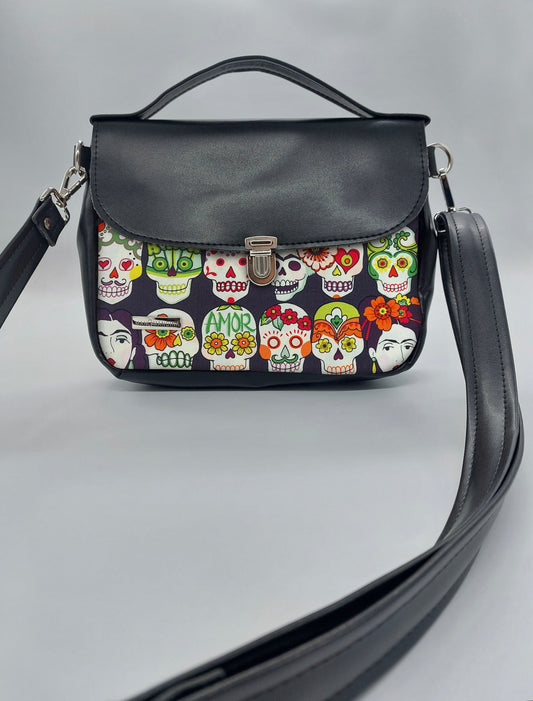 "DOTTY" VEGAN mini SIMILPELLE nera TESCHI FRIDA