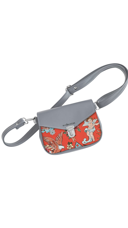 MARSUPIELLO large GRIGIO / TELL TALE ROSSO