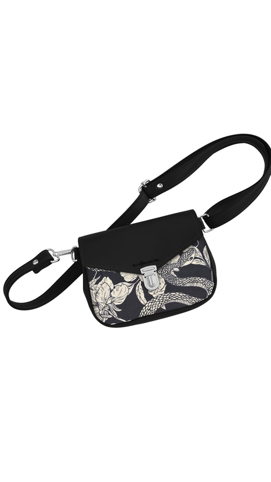 MARSUPIELLO large NERO / FIORI SERPENTI