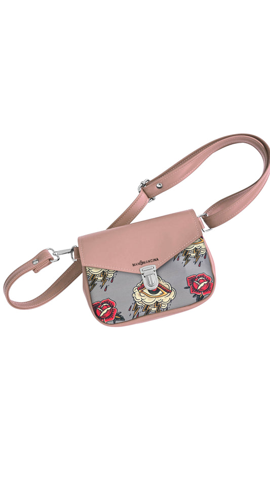 MARSUPIELLO large ROSA ANTICO / tattoo grigio