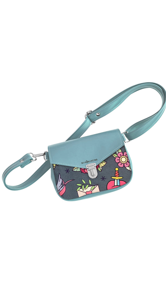 MARSUPIELLO large VERDE PASTELLO / LOVE PINK
