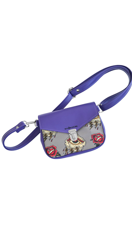 MARSUPIELLO large VIOLA/ tattoo grigio