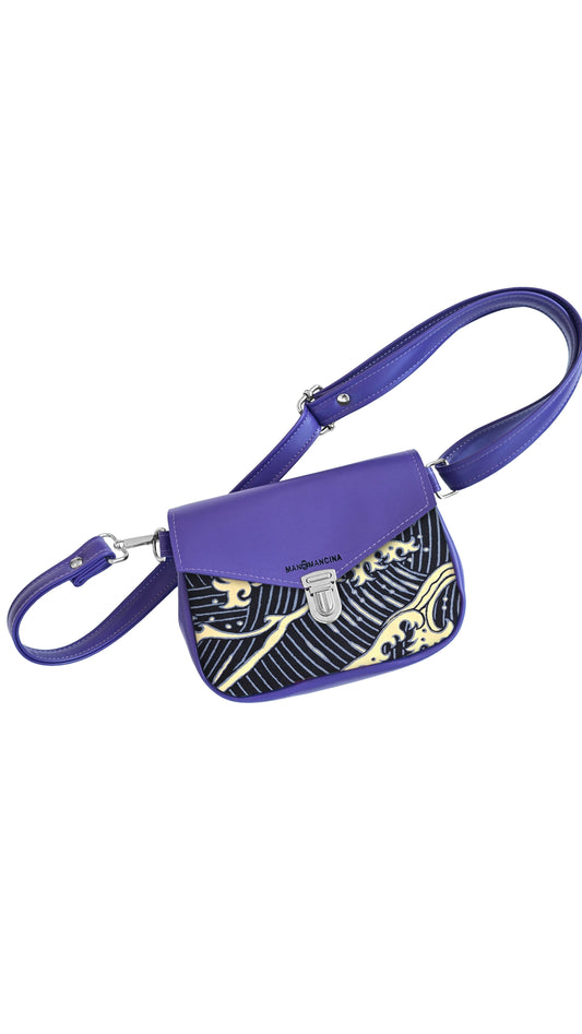 MARSUPIELLO large VIOLA/ onde blu