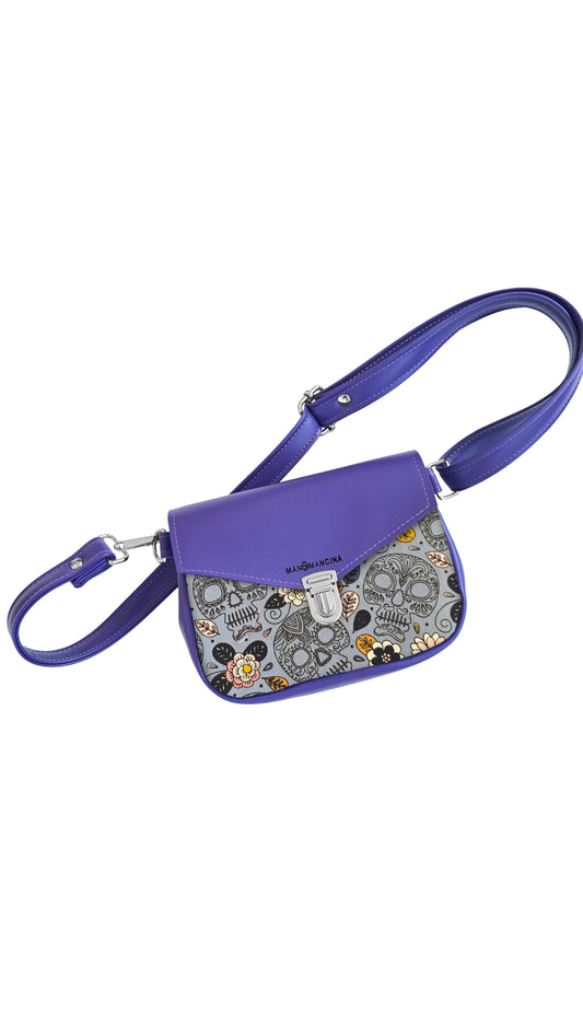 MARSUPIELLO large VIOLA/ teschi azzurro