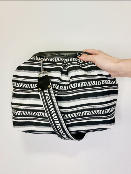 BORSA CLIC CLAC nero / righe
