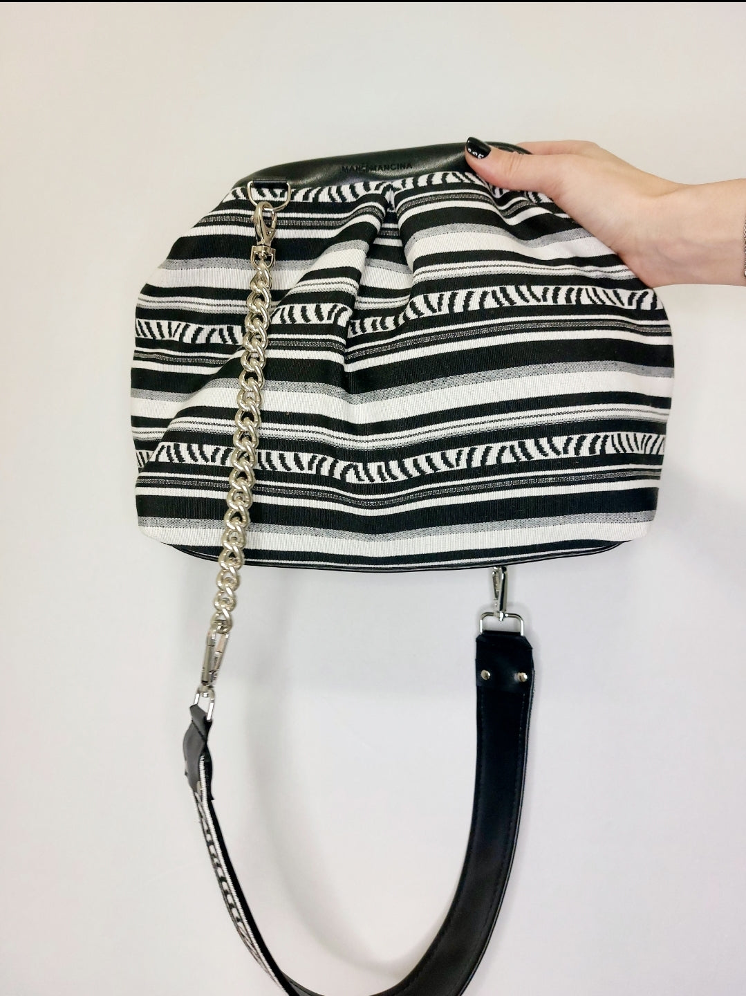 BORSA CLIC CLAC nero / righe