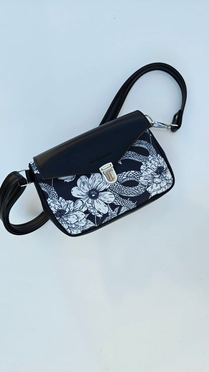 MARSUPIELLO large NERO / FIORI SERPENTI