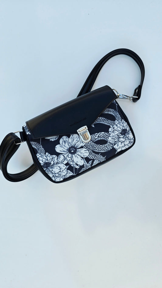 MARSUPIELLO large NERO / FIORI SERPENTI