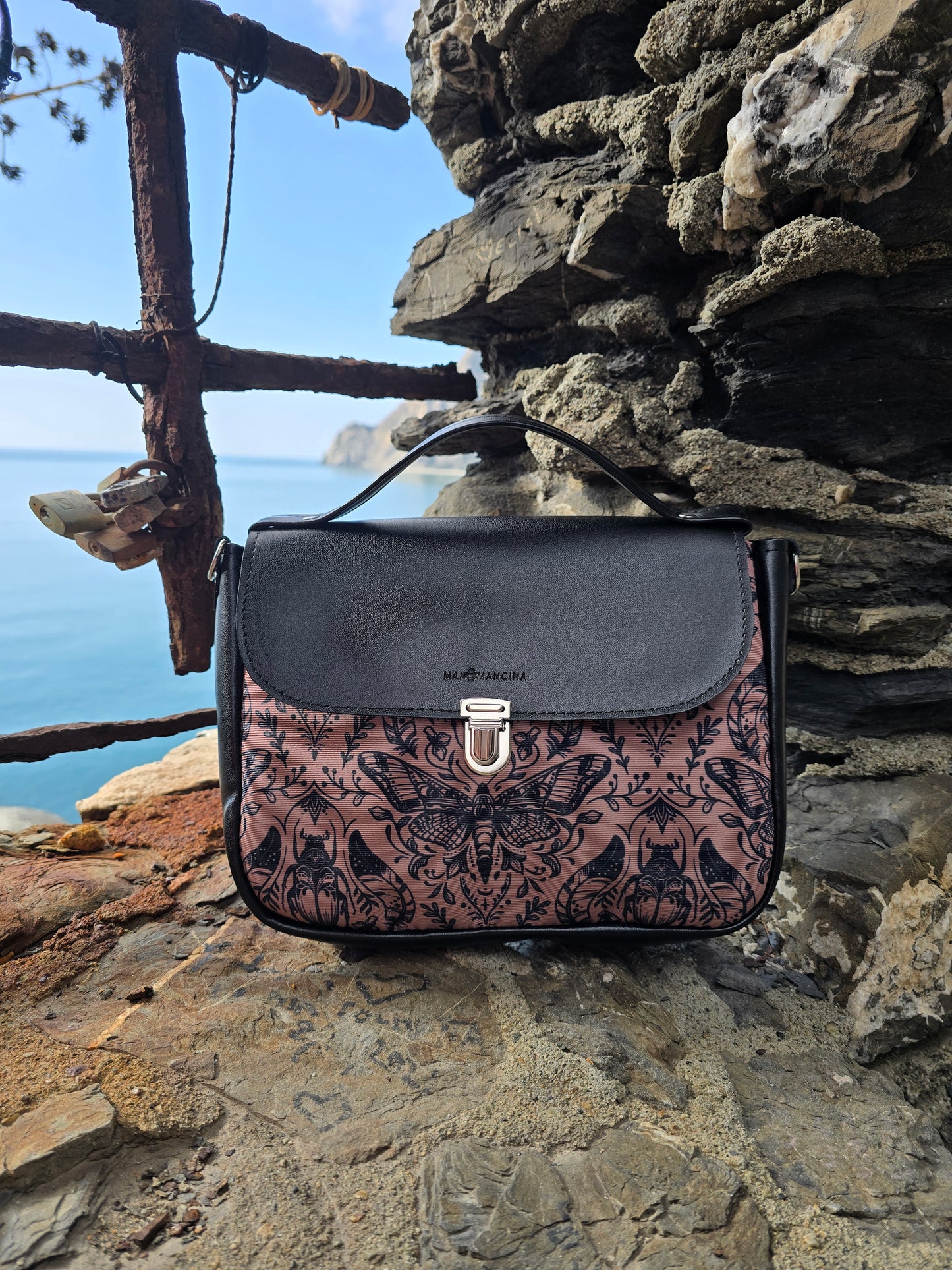 "DOTTY" VEGAN mini SIMILPELLE nero / tattoo mocha