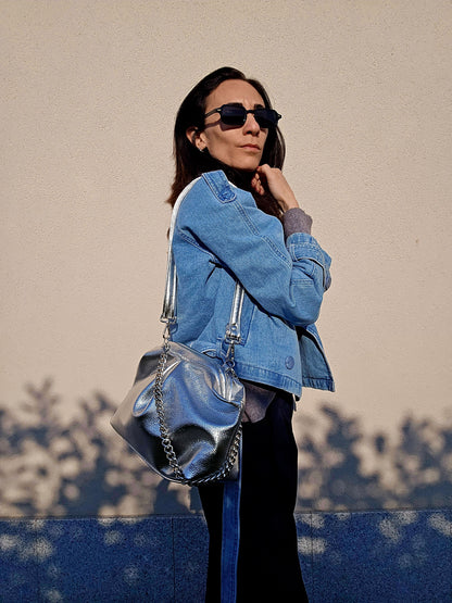 BORSA CLIC CLAC argento